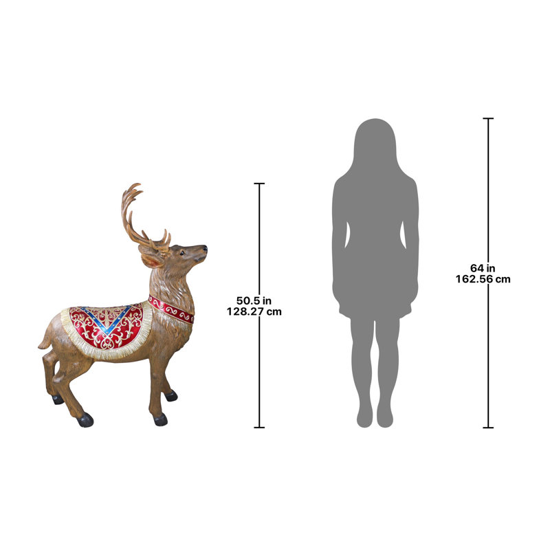 Santa's North Pole Illuminated Reindeer Holiday Statue