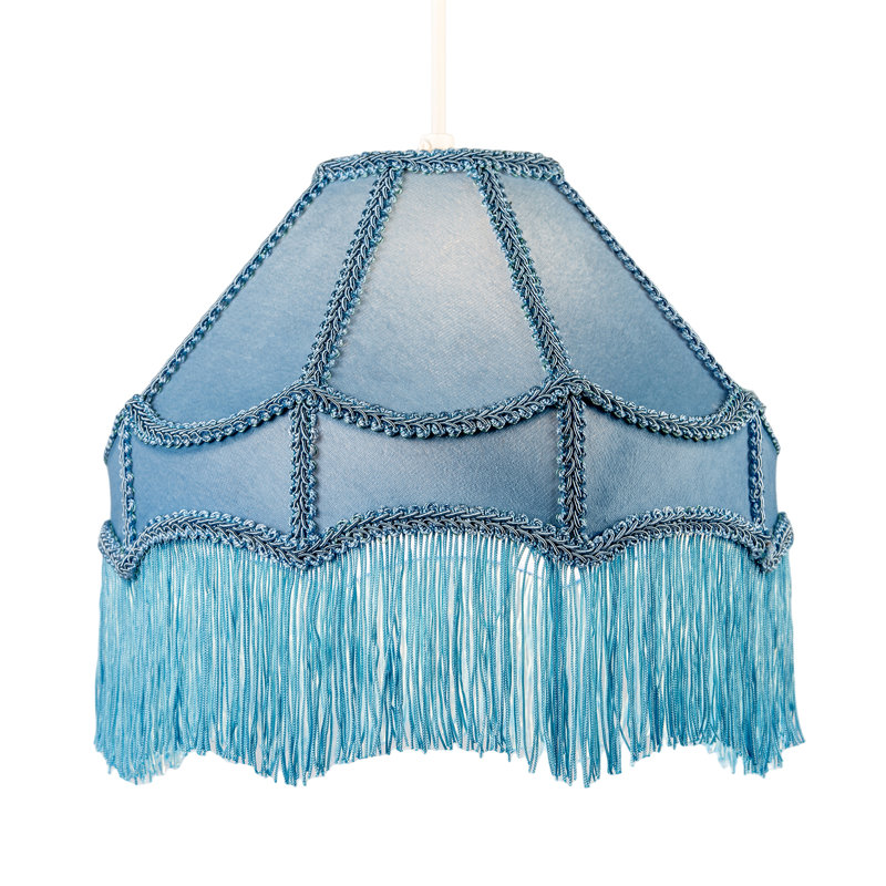 19cm H Fabric Empire Lamp Shade ( Slip-On ) in Blue