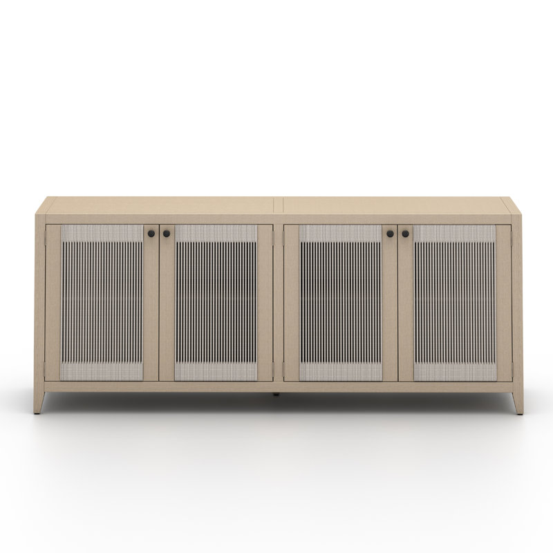 Buffet en bois massif de 74 po de largeur Precilla, Brun délavé