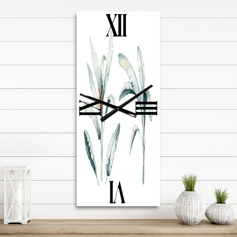 Horloge murale feuilles tropicales de la jungle, Petit