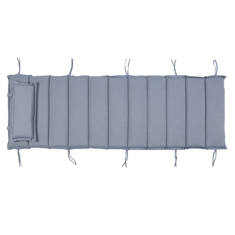 Arbaaz 180cm Long Acacia Single Chaise with Cushions, Blue