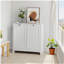 Panier à linge incliné avec panier amovible, panier à linge caché, armoire de rangement pour panier de salle de bain, organisateur de maison autoportant, blanc