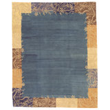 Takyu III Hand-Knotted Area Rug in Tidal Blue