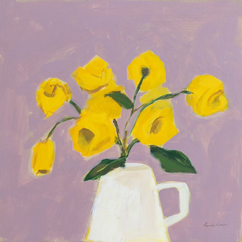 «Sweet Yellow» par Pamela Munger - reproduction imprimée, H 12 po x l 12 po, Toile tendue