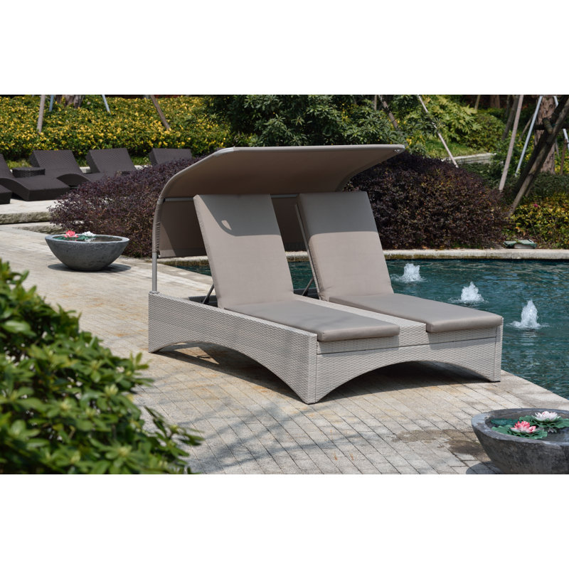 Longue chaise méridienne inclinable double Faust