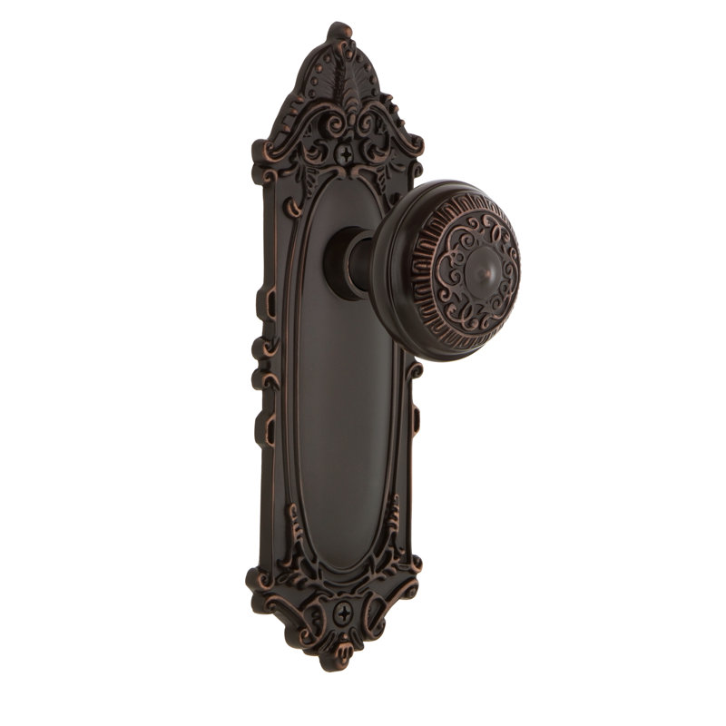 Victorian Plate with Egg & Dart Door Knob, Timeless Bronze