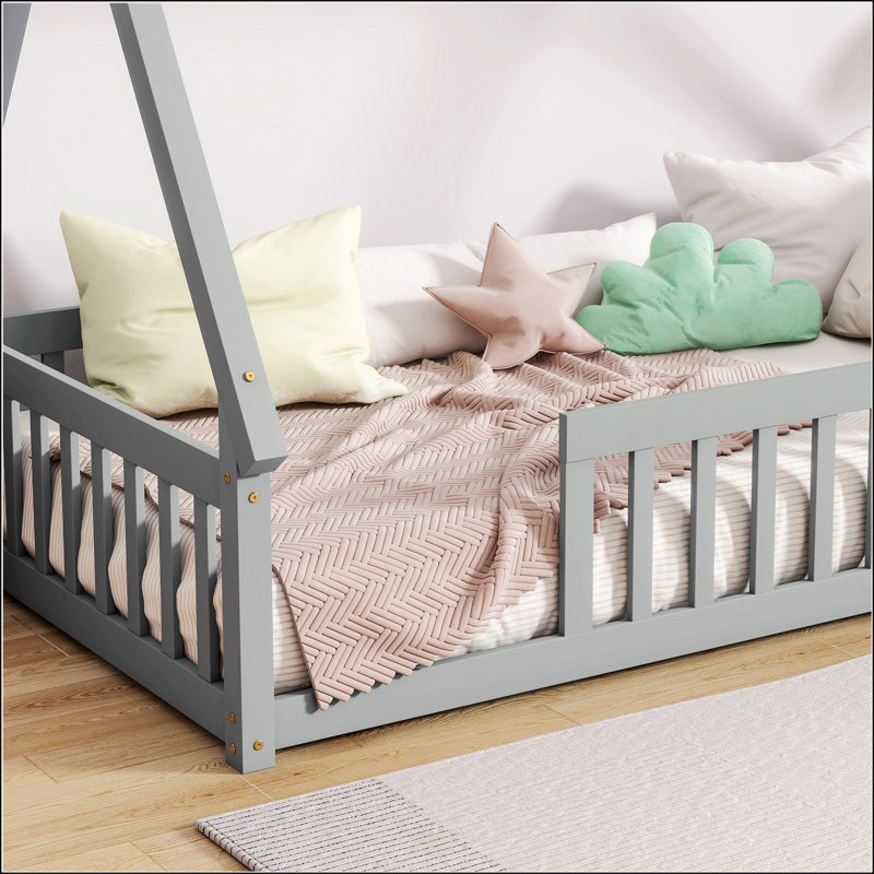 Lit simple en forme de tente, Gris