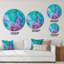 Turquoise et mauve liquide Art I-68853543
