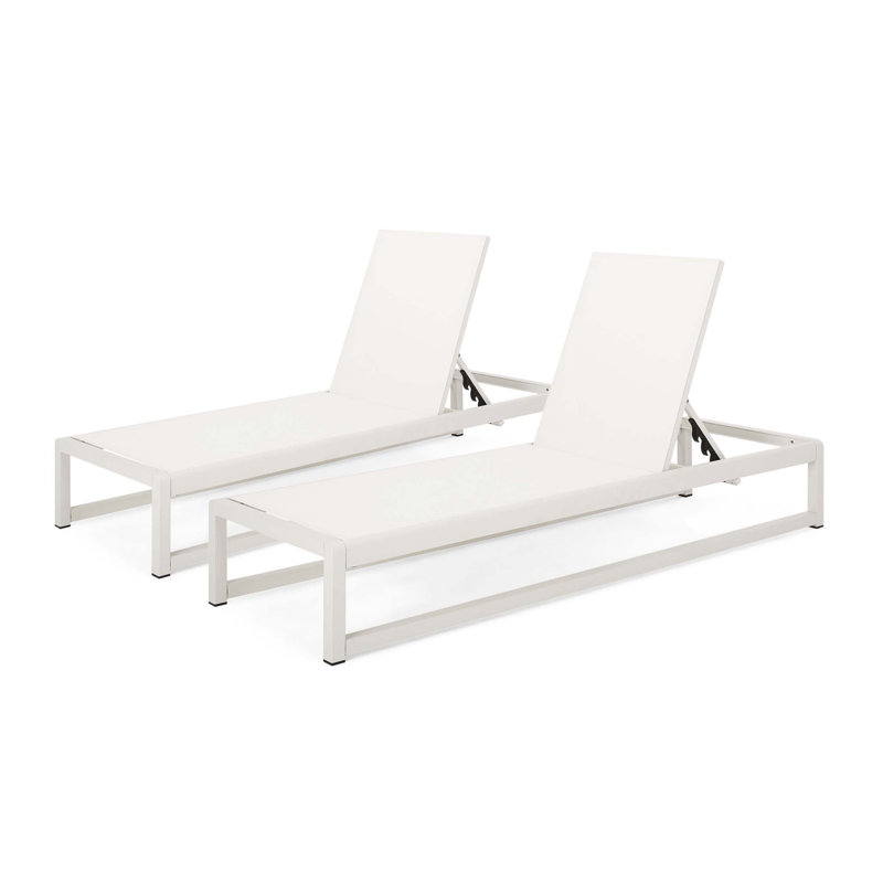 Modesta Chaise Lounge, White