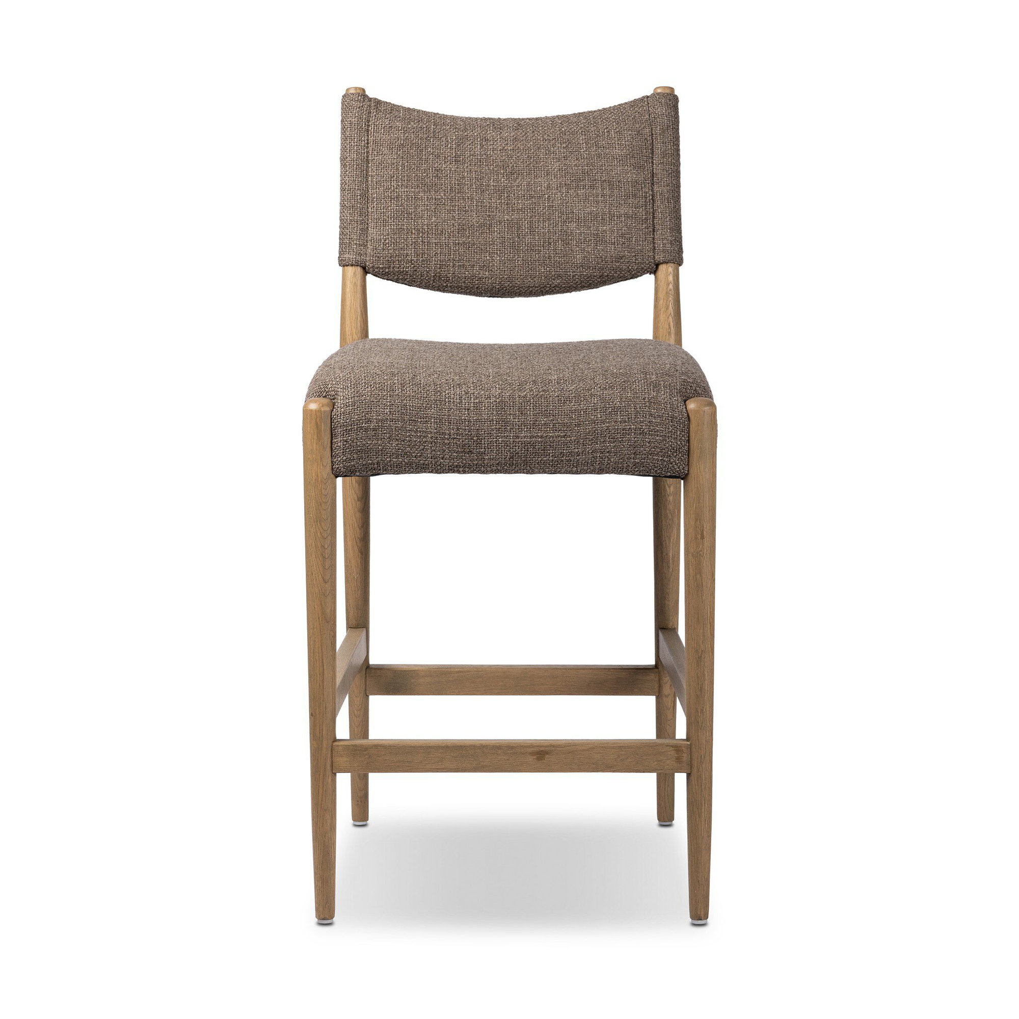 Tara Upholstered Stool, Natural Oak, Saxon Mink