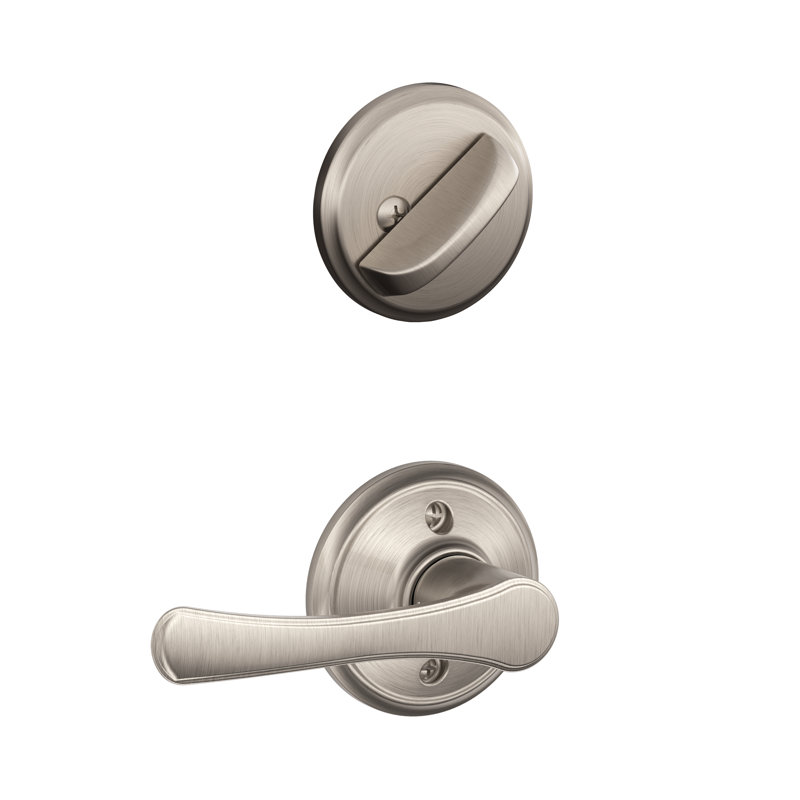 Avila Single Cylinder Interior Lever Set, Satin Nickel