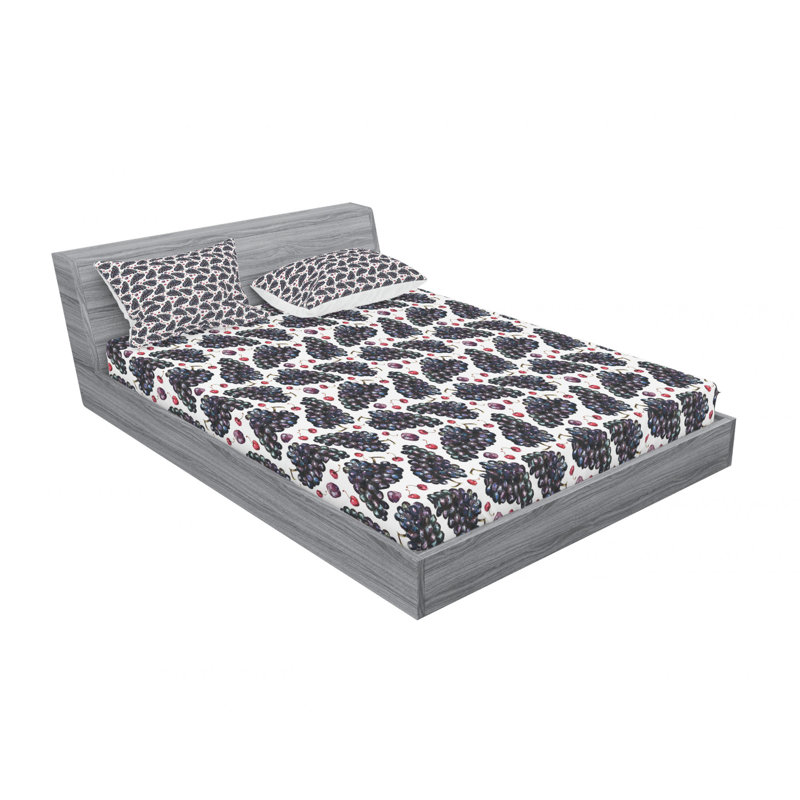 Ensemble de draps Nature Fresh Fruit, Ensemble de draps pour lit double avec un drap-hou