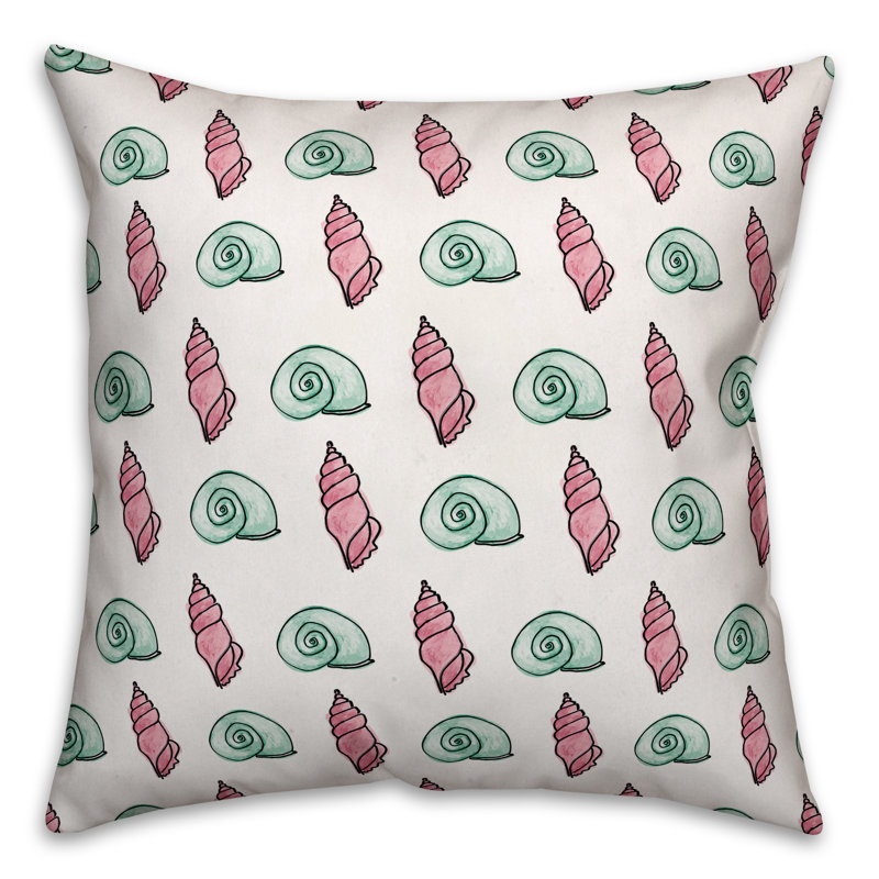 Coussin Green and Pink Shells