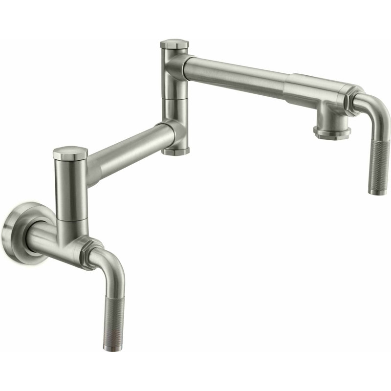 Descanso Series Pot Filler - Knurled Handle, Lever Handle, Satin Nickel