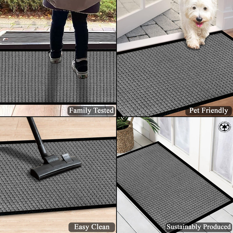 Odarius Indoor/Outdoor Non-Slip Polypropylene Doormat with Rubber Backing – Washable Welcome Mat for Entryway, Patio, Garage & Office