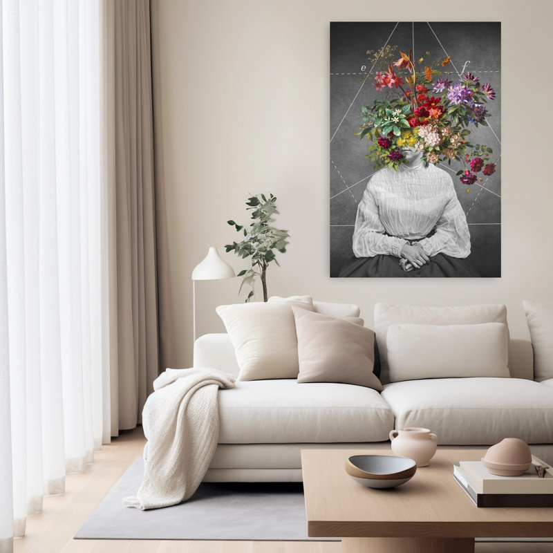 «Mathematical Beauty», art mural rétro sur fleur, H 60 po x l 40 po