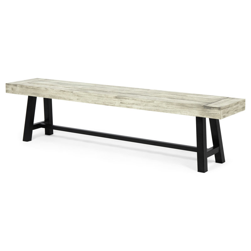 Banc d'extérieur de couleur grise - en bois massif