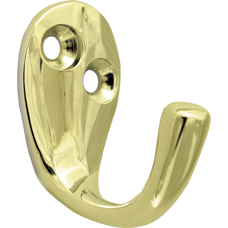 Embassy Robe Hook, Polished Brass