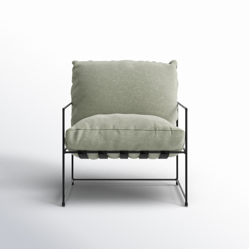 Danita Armchair, Washed Green Performance Canvas
