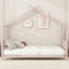 Lit plateforme simple en métal, rose-1493247285