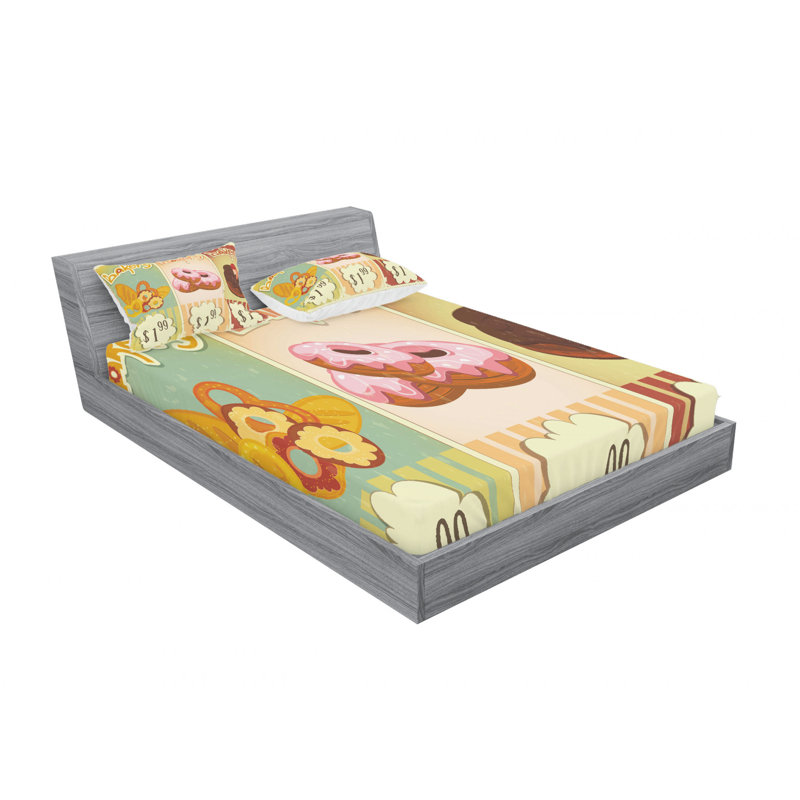 Ensemble de draps de cuisson délicieuse pastries, Ensemble de drap pour grand lit avec drap-housse