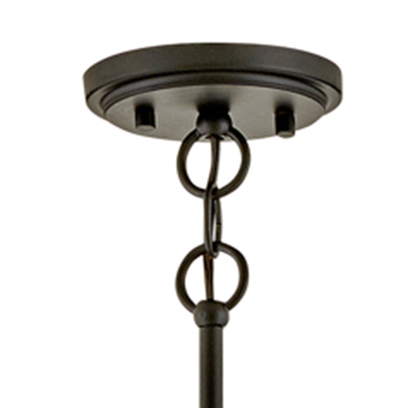 Clarke Drum Chandelier Pendant in Lacquered Dark Brass + Black, 16.25" H x 16.25" W