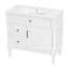 Meuble-lavabo avec lavabo, armoire de salle de bain autoportante avec tiroir rabattable et tablette réglable, structure en bois d'hévéa massif, panneaux de fibres à densité moyenne et poignées en métal-590192106-590192104