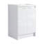 Meuble-lavabo autoportant de 48 po avec lavabo en résine et 2 armoires de rangement, portes à fermeture douce