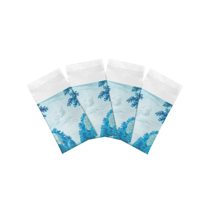 Serviettes de table en satin de coton Dimanche A Paris, Cerulean