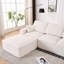 Canapé modulaire en forme de U de 113 po, 4 places, canapé-lit à 4 places, rembourré à compression, sans assemblage, mousse complète pour un espace de vie confortable en velours côtelé beige et blanc-137729014