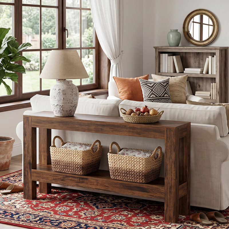 Table basse à 2 niveaux 62,99 po, Brun