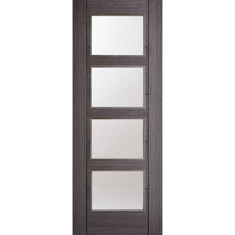 Vancouver Prefinished Ash Grey Glazed Internal Door, 198.1cm H x 68.6cm W x 3.5cm D