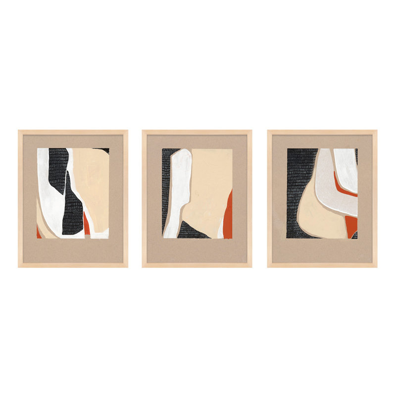 Distant View. Set Of 3 by Andrea Stokes, Maple Framed, 30" H x 24" W