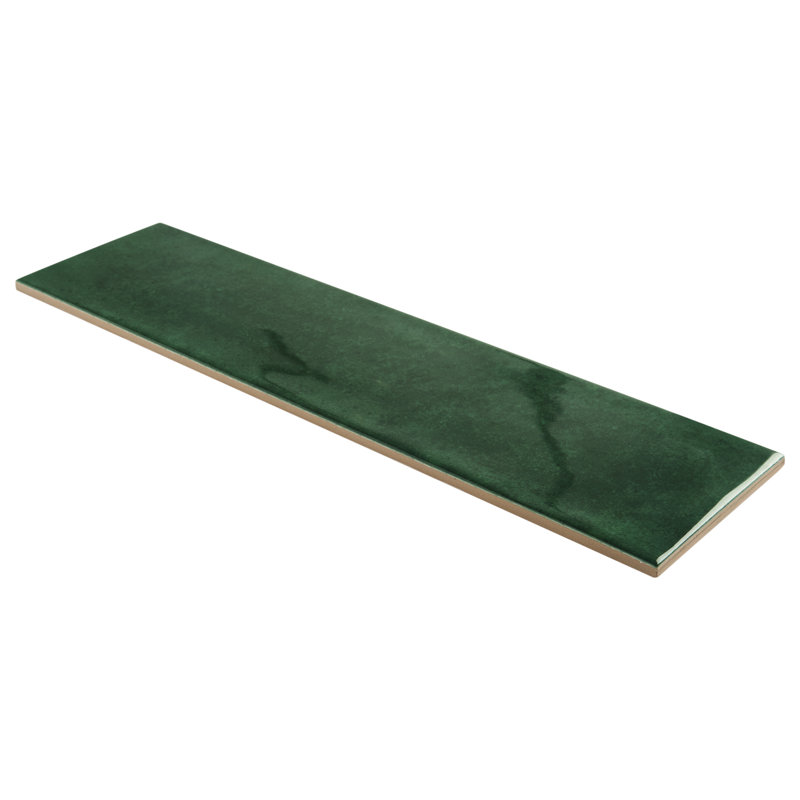 Aquarella 4X16 Glossy Ceramic Subway Wall Tile, Leaf Green