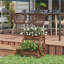 Support à plante en bois de sapin carbonisé pour espace extérieur avec détails en bois massif, 21,8 x 12,5 x 22 po