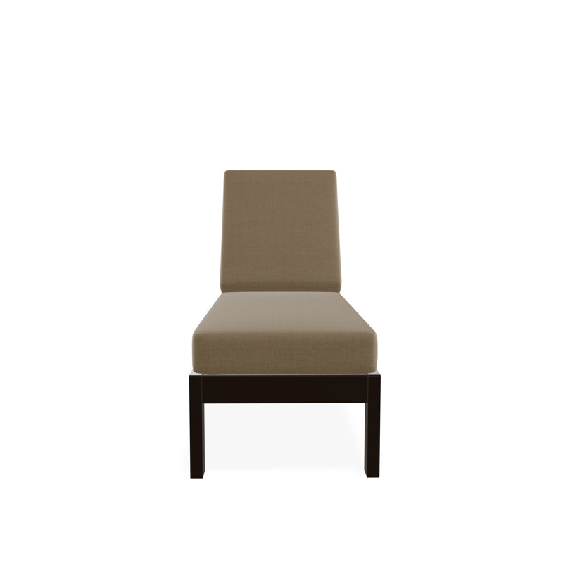 Leeward Marine Grade Polymer Deep Seating Cushion Three Position Lay-flat Armless Chaise, Bliss Sand, Kona