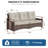 Melvarn Outdoor Patio 70.2"W Wicker 3-Seater Sofa With Cushion And Wood-Look Surface-365394434