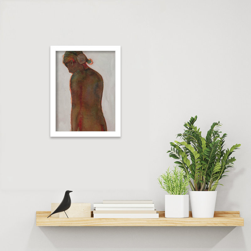 " Figure " by Dean Graham, White Framed, 41" H x 32" W