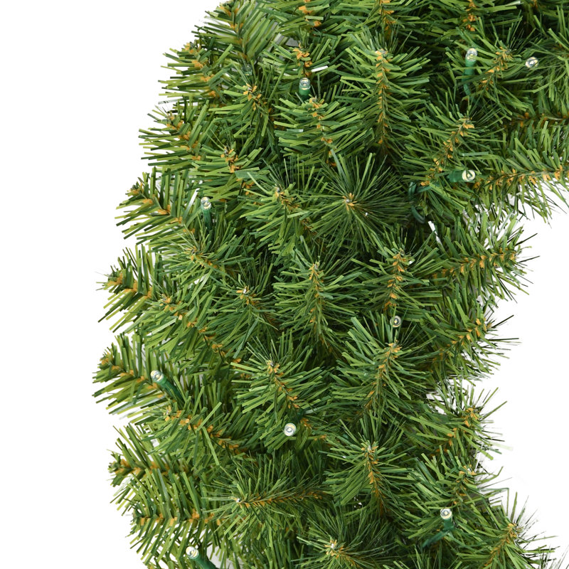 Couronne de Noël artificielle pré-éclairée