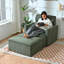 Oversized Chair with Storage Ottoman, Dark Green