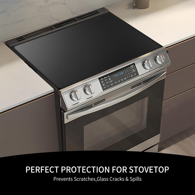 Tapis de protection pour cuisinière en fibre de verre extra épais et enduit de silicone