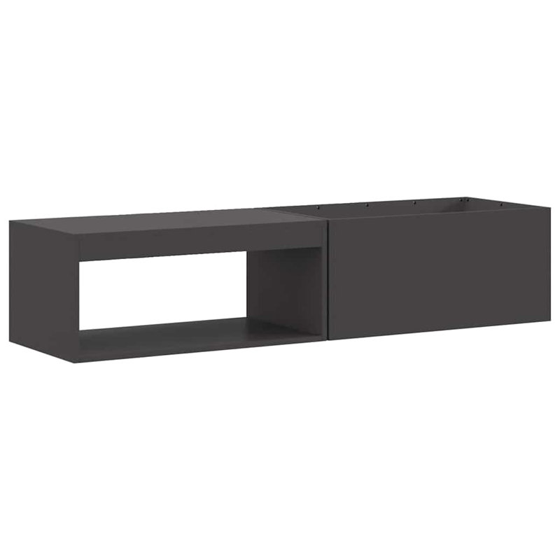 vidaXL Fire Pit Black 62.99 x 17.72 x 13.78 in Steel, Black