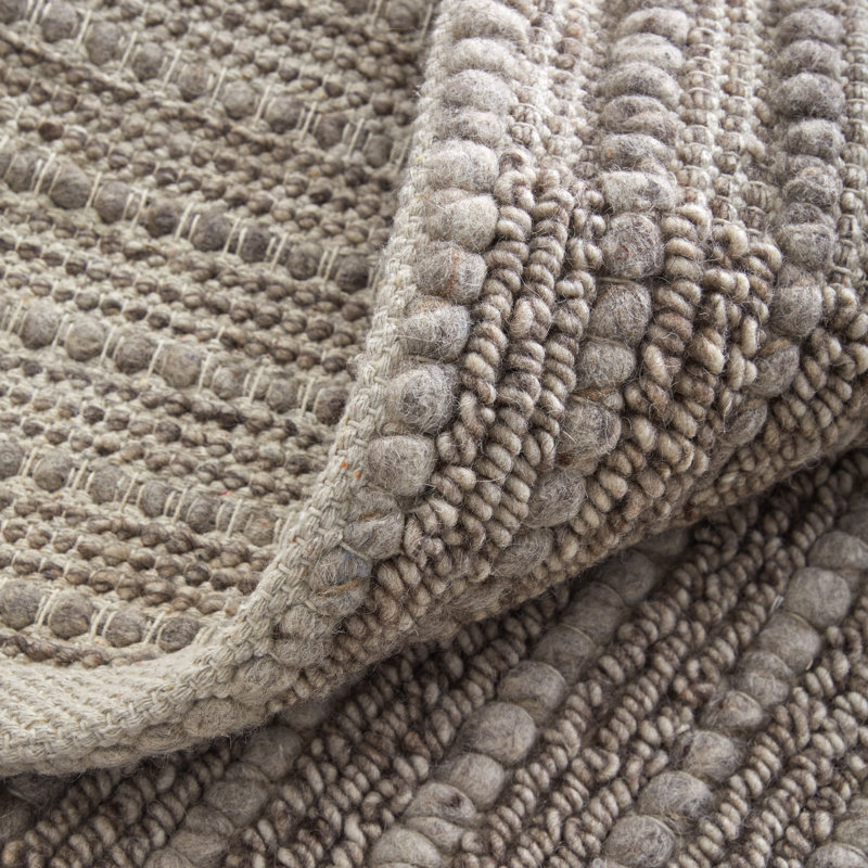 Herrick Hand Woven Wool Area Rug in Brown, Rectangle 5' x 8'
