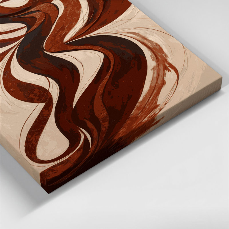 Art abstrait abstrait sur toile beige, H 24 po x l 20 po