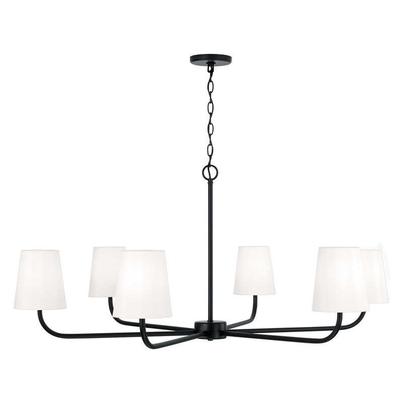 Raylen 6 - Light Dimmable Classic / Traditional Chandelier, Matte Black
