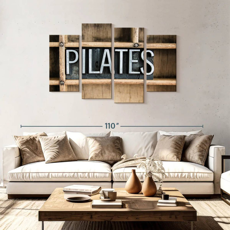 Typographie de métal Sirci Pilates, H 48 po x l 75 po