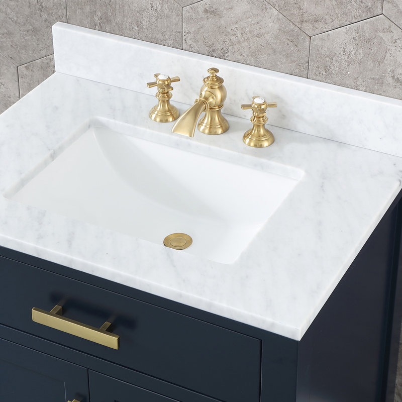 Robinet pour salle de bain Erath, Croix plate, Laiton satiné