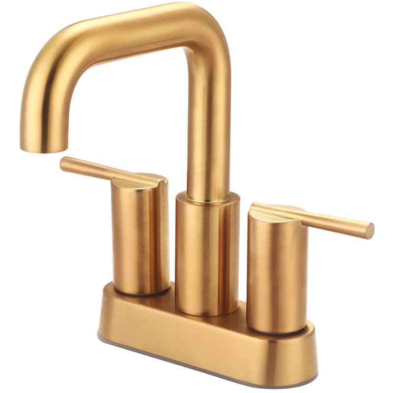 2-handle Bathroom Faucet with Drain Assembly, Brushed Gold
