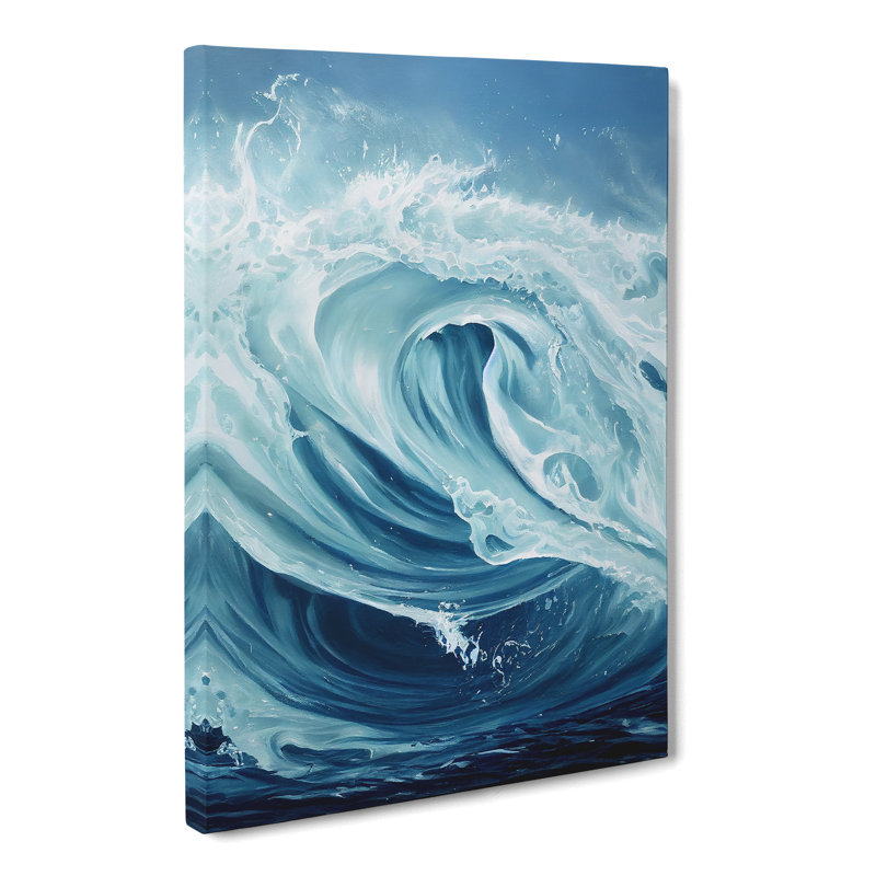 Seascape Ocean Pouring - Wrapped Canvas Print, 60cm H x 40cm W x 3cm D