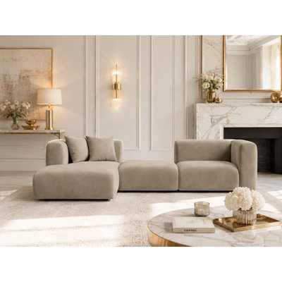 3 Seater Velvet Sofa & Chaise